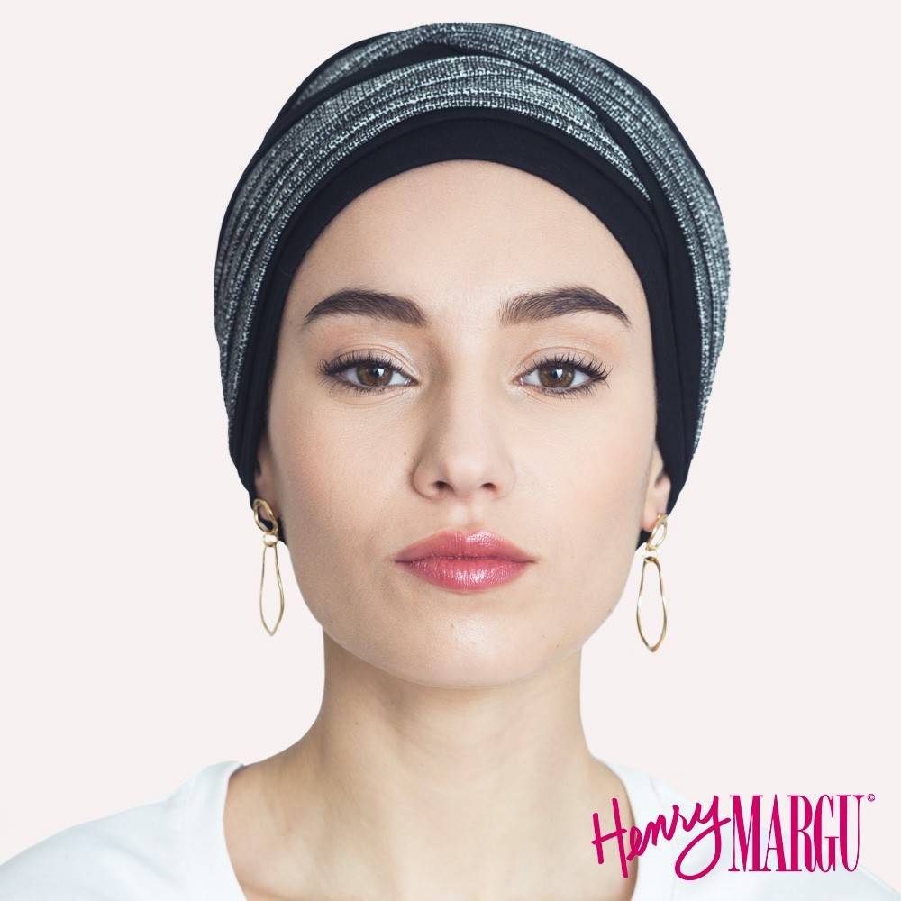 Foulard Turban pour chimio Laura Noir Arizona